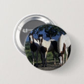 Badge Rond 5 Cm Groupe de chevaux de peinture (Devant & derrière)