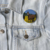 Badge Rond 5 Cm Groupe de chevaux de pur sang (En situation)