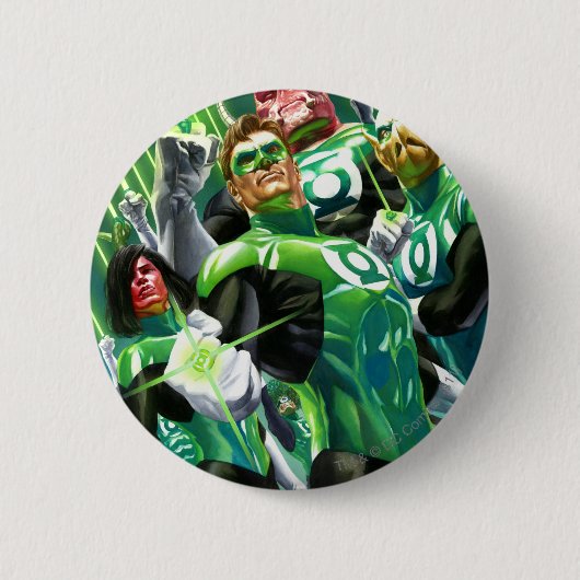 Badge Rond 5 Cm Groupe de lanternes vertes (Devant)
