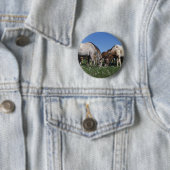 Badge Rond 5 Cm Groupe de pâturage de chevaux d'Appaloosa (En situation)