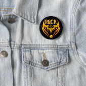 BADGE ROND 5 CM GROUPE DE ROCK (En situation)