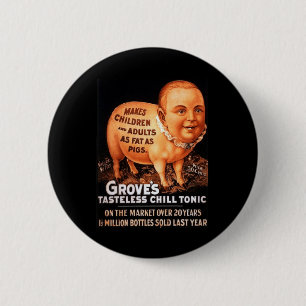 Badge Rond 5 Cm Groves Tonic fait des enfants et des adultes gras