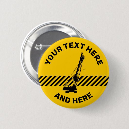 Badge Rond 5 Cm Grue de construction (Devant & derrière)