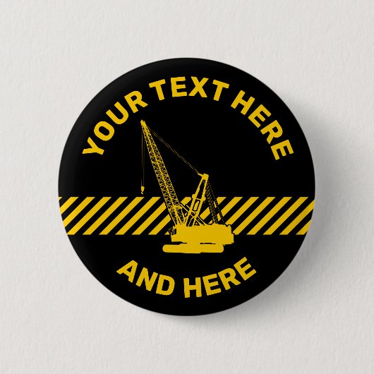 Badge Rond 5 Cm Grue de construction (Devant)