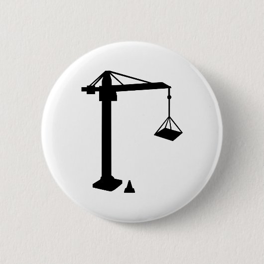 Badge Rond 5 Cm Grue de construction (Devant)