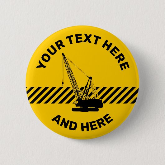 Badge Rond 5 Cm Grue de construction (Devant)