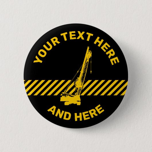 Badge Rond 5 Cm Grue de construction (Devant)