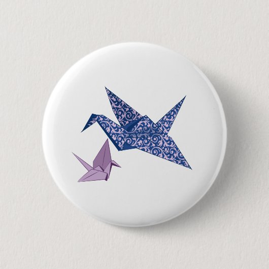 Badge Rond 5 Cm Grue d'origami (Devant)