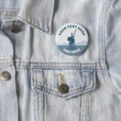 Badge Rond 5 Cm Grue du chantier naval (En situation)