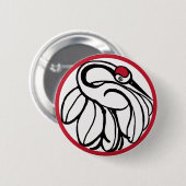 Badge Rond 5 Cm Grue japonaise Tancho (Devant & derrière)