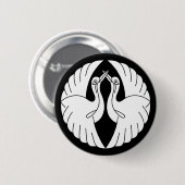 Badge Rond 5 Cm Grues blancs face à face (Devant & derrière)