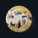 Badge Rond 5 Cm Grues d'horloges japonaises Vintage Bird Rich Clas<br><div class="desc">Cette image est basée sur le troupeau japonais de grues (18ème siècle) peinture vintage par Ishida Yutei. Image du domaine public de l'Institut d'Art de Minneapolis.</div>