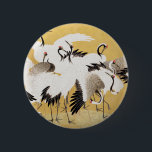 Badge Rond 5 Cm Grues d'horloges japonaises Vintage Bird Rich Clas<br><div class="desc">Cette image est basée sur le troupeau japonais de grues (18ème siècle) peinture vintage par Ishida Yutei. Image du domaine public de l'Institut d'Art de Minneapolis.</div>