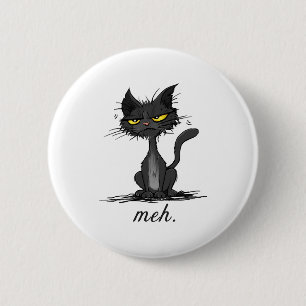 Badge Rond 5 Cm GRUMPY CAT - Drôle Meh Cat - Crazy Cat Lady Cadeau