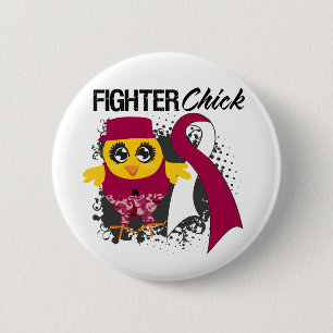 Badge Rond 5 Cm Grunge de poussin de combattant de cancer de la