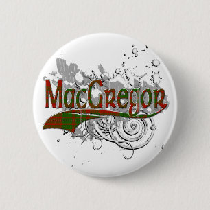 Badge Rond 5 Cm Grunge de tartan de MacGregor