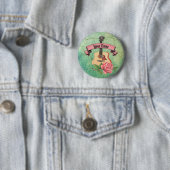 Badge Rond 5 Cm Grunge guitare et rose (En situation)