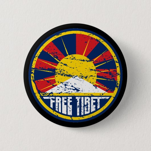 Badge Rond 5 Cm Grunge ronde libre du Thibet (Devant)