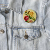 Badge Rond 5 Cm Grunge Rose vintage (En situation)