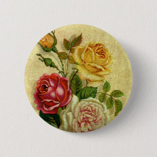 Badge Rond 5 Cm Grunge Rose vintage