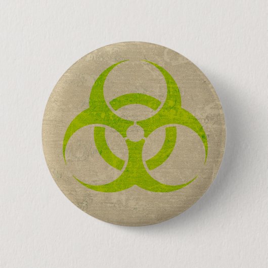 Badge Rond 5 Cm Grunge vert de chaux biodangereux (Devant)