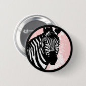 Badge Rond 5 Cm grunge zebra. (Devant & derrière)