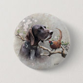 Badge Rond 5 Cm GSP Hunting Art – Precision, Passion, and Pheasant (Devant)