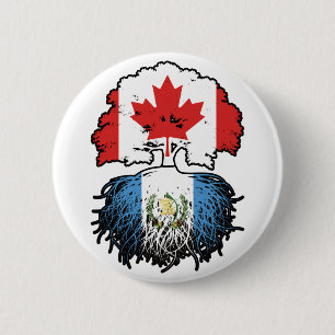 Badge Rond 5 Cm Guatémaltèque Racines canadiennes d'arbres du Cana