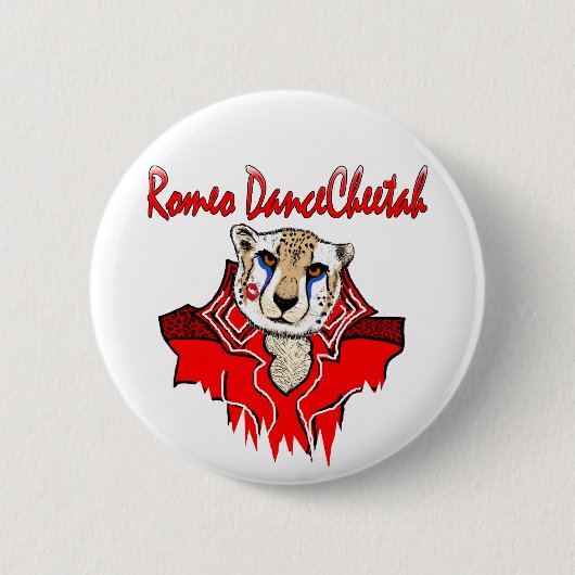 Badge Rond 5 Cm Guépard de danse de Romeo (Devant)