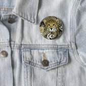 Badge Rond 5 Cm Guépard mignon (En situation)