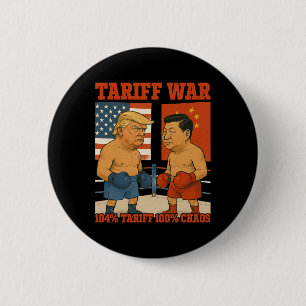 Badge Rond 5 Cm Guerre Tarifaire Drôle Trump Vs Xi Jinping Boxing 