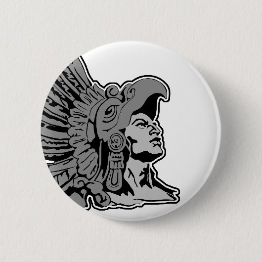Badge Rond 5 Cm guerrier aztèque (Devant)