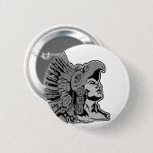 Badge Rond 5 Cm guerrier aztèque (Devant & derrière)