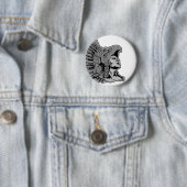 Badge Rond 5 Cm guerrier aztèque (En situation)