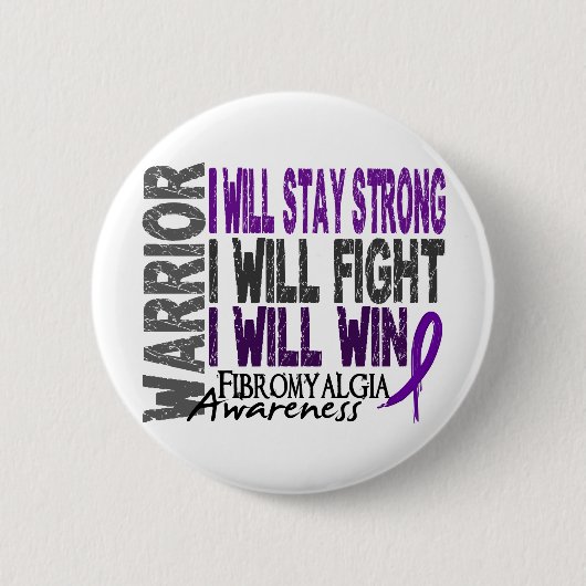 Badge Rond 5 Cm Guerrier de fibromyalgie (Devant)