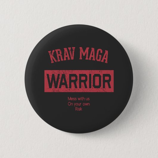 Badge Rond 5 Cm Guerrier de Krav Maga (Devant)