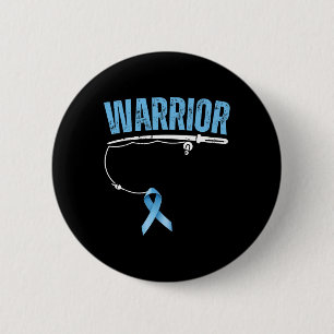 Badge Rond 5 Cm Guerrier de la pêche Cancer de la prostate Pêcheur