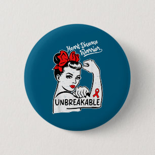 Badge Rond 5 Cm Guerrier de la santé cardiaque Sensibilisation à l