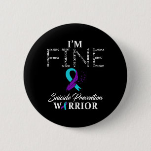 Badge Rond 5 Cm Guerrier de prévention du suicide Je vais bien
