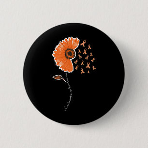 Badge Rond 5 Cm Guerrier de sensibilisation à la leucémie Orange R