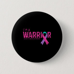 Badge Rond 5 Cm Guerrier de sensibilisation au cancer