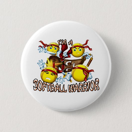 Badge Rond 5 Cm Guerrier du base-ball (Devant)