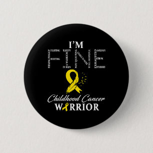 Badge Rond 5 Cm Guerrier du cancer de l'enfance Je vais bien