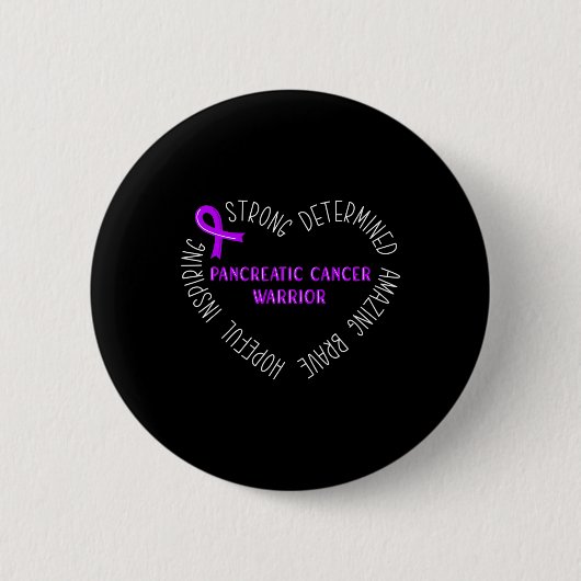 Badge Rond 5 Cm Guerrier du cancer du pancréas (Devant)