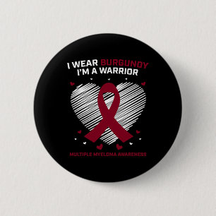 Badge Rond 5 Cm Guerrier du cancer du sang, sensibilisation au myé