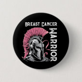 Badge Rond 5 Cm Guerrier du cancer du sein noir (Devant)