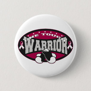 Badge Rond 5 Cm Guerrier dur du cancer de la gorge un
