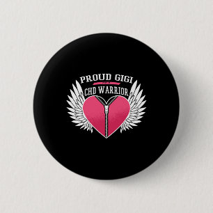 Badge Rond 5 Cm Guerrier Fière Gigi Zipper Coeur avec ailes angéli