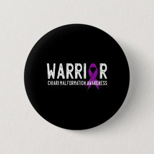Badge Rond 5 Cm Guerrier Malformation de Chiari Sensibilisation Vi