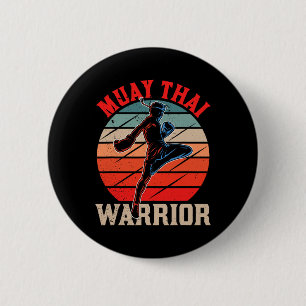 Badge Rond 5 Cm Guerrier Muay Thai Arts Martiaux Hobby Combattant